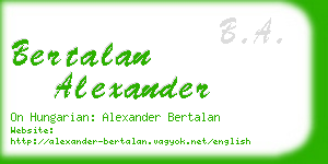 bertalan alexander business card